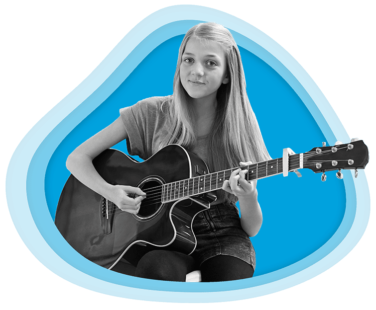 Girl playing guitar