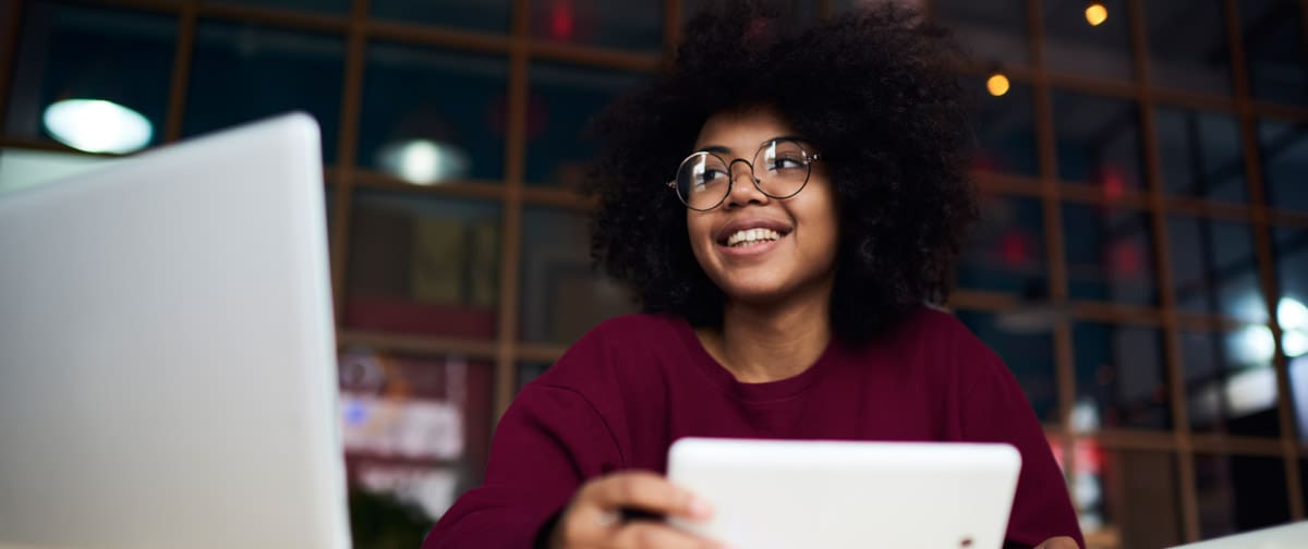 Emotional Afro-american business school student