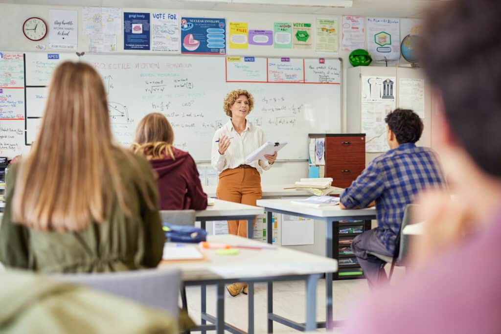 High school students in a passive learning environment