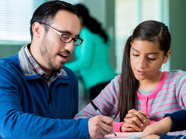 Parent and student learning virtually