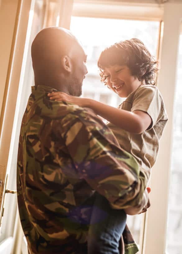 Young student and military parent