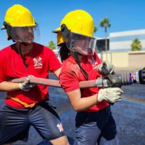 ASU Prep Digital students learning firefighting