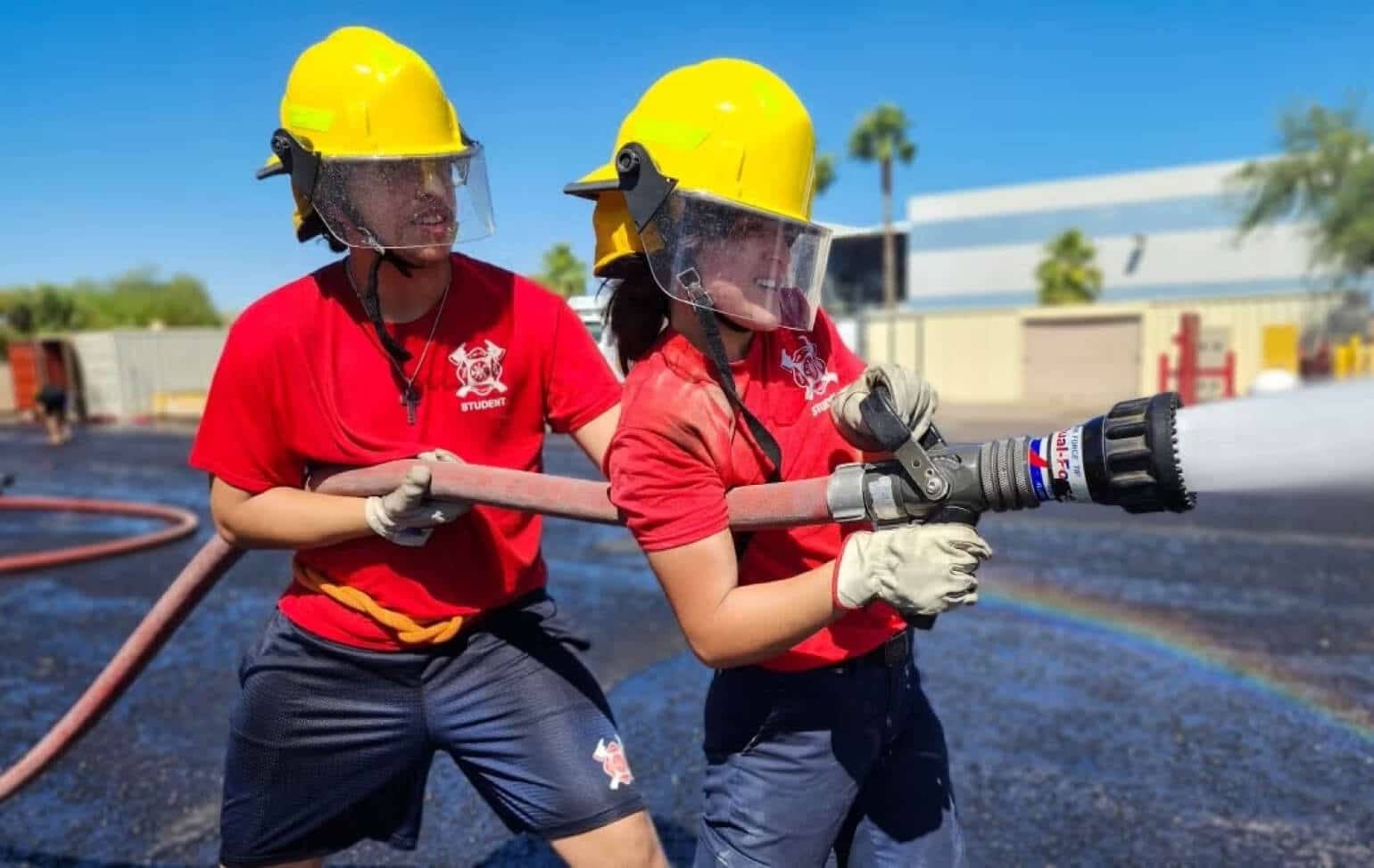 ASU Prep Digital students learning firefighting
