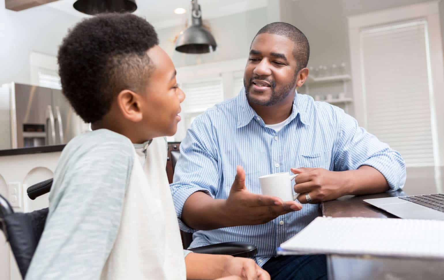 Parent supporting student