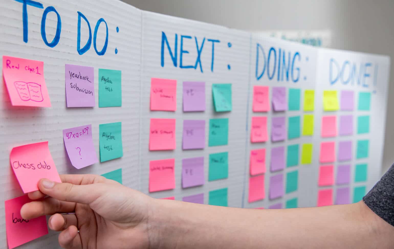 Student using a planner