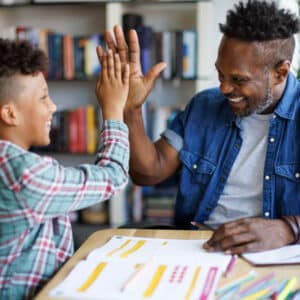 Student and parent learning at home