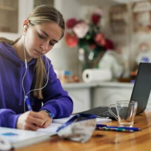 Student learning from home