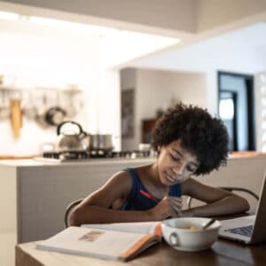 Student learning from home