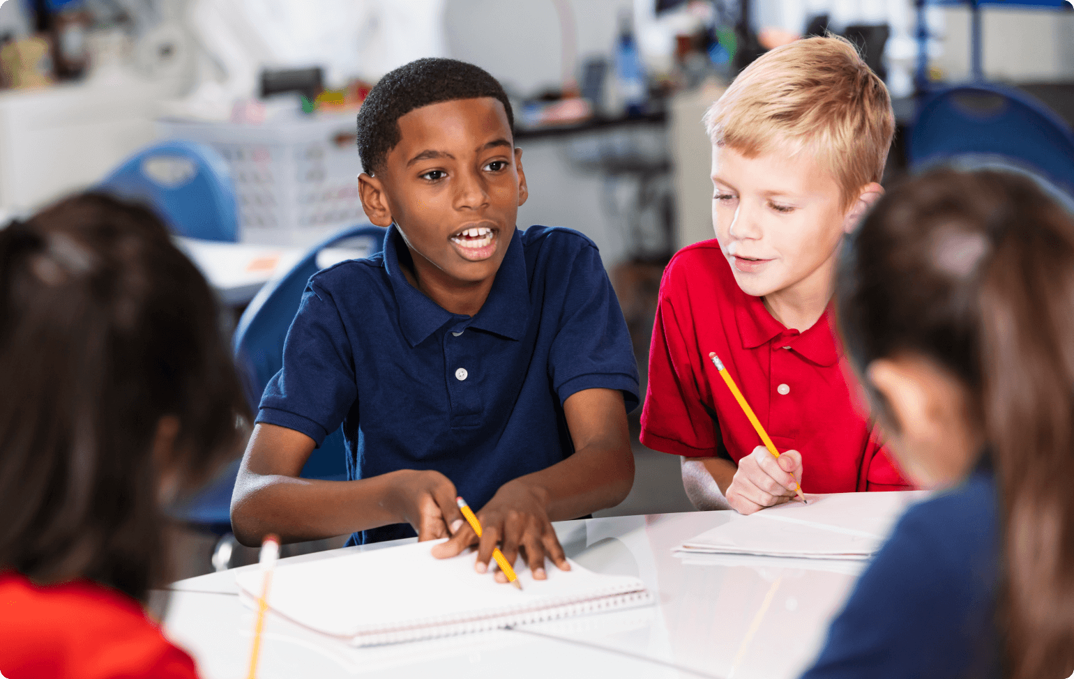 Students learning in person