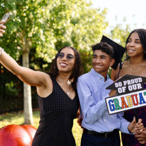 High school student graduating