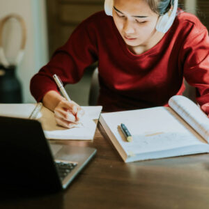 Student learning from home