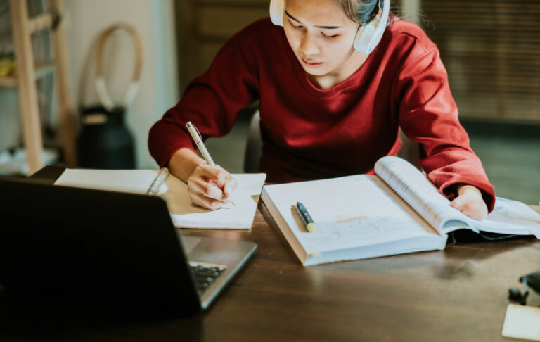 Student learning from home