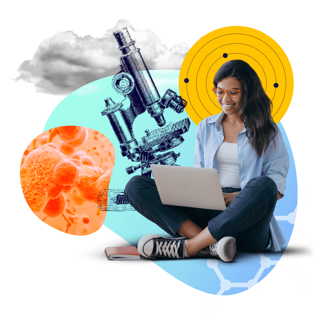 Student learning chemistry online